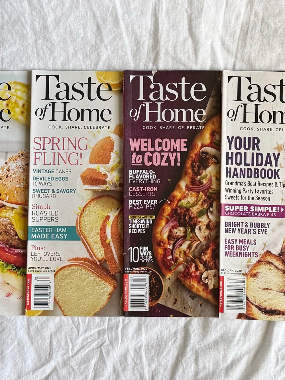 Taste of Home Cooking Magazine Lot of 8/Oct. 2020-Jan 2021/Illustrated